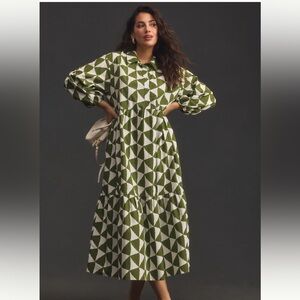 Anthropologie The Bettina Tiered Shirt Dress